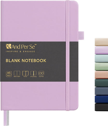&And Per Se Lined Journal Notebook, 160 Pages, A5 5.7 x 8 inches College Ruled Thick Paper Notebook Journals for Writing, Hardcover Notebooks for Women Men Office School (1 Pack, Green) - Colors A