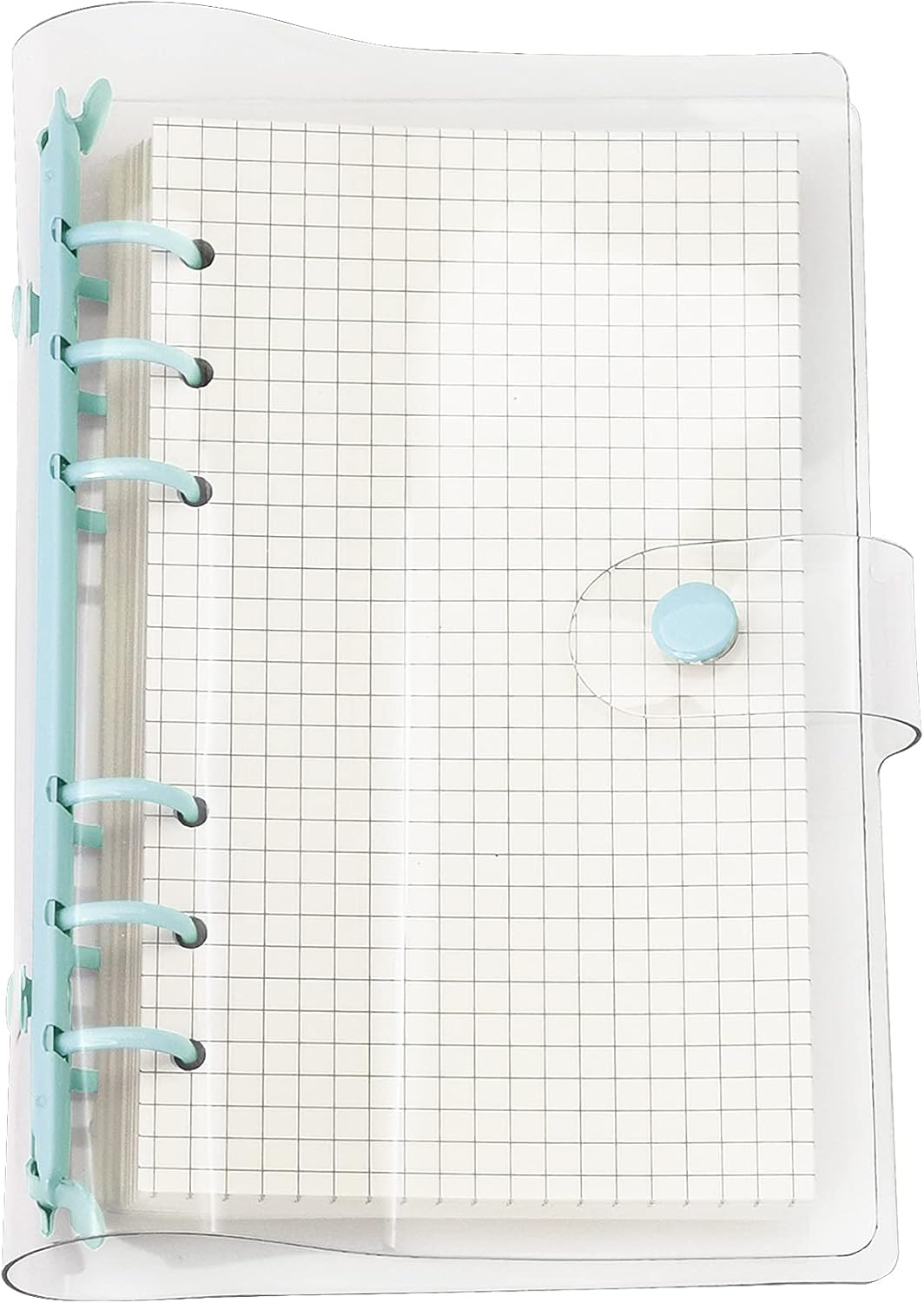 A6 A5 6-Holes Colorful PVC Cover Round Ring View Binder with Snap Button Closure File Folder for Loose Leaf Sheet Protectors Notebook Refill (Pink Daisy, A5 Mini Set) - Colors A