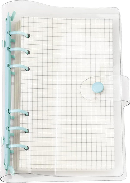 A6 A5 6-Holes Colorful PVC Cover Round Ring View Binder with Snap Button Closure File Folder for Loose Leaf Sheet Protectors Notebook Refill (Pink Daisy, A5 Mini Set) - Colors A
