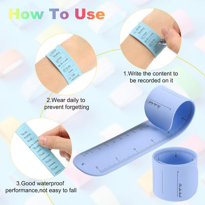 uxcell 2Pcs Writable Wrist Band, 9.45" x 1.18" Waterproof Slap Bracelet Reusable Writable Erasable to Do List Silicone Memo Wrist Bands for Planner Reminder (White)