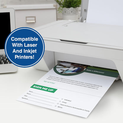PrintWorks Professional 3 2/3" Horizontal Perforated Paper 8.5” x 11” - Perfect For W-2, 1099, & Statement Use - Made in the USA - 500 Sheets - 20 lb - Printer Compatible - White (04124)