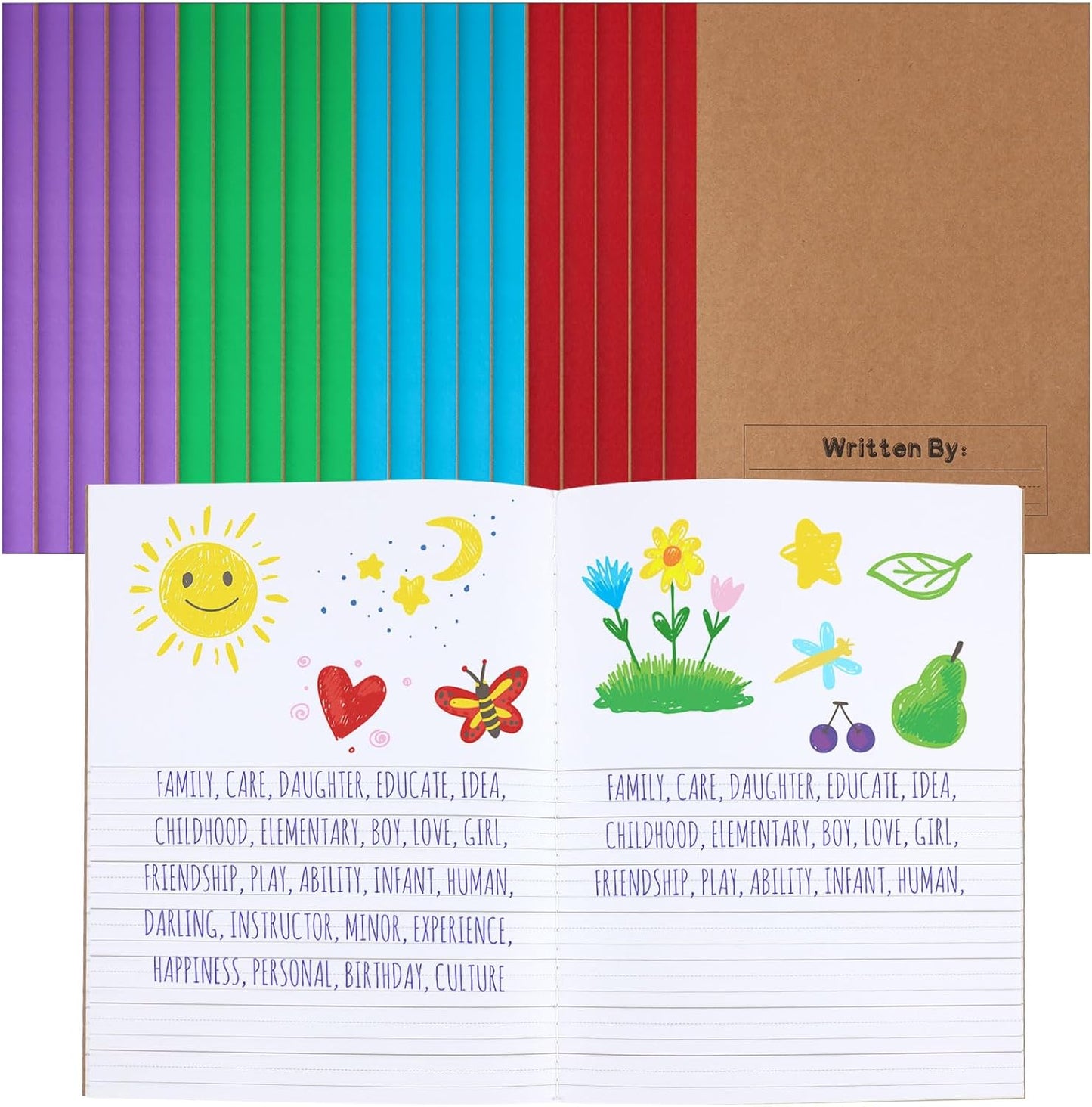 Henoyso 60 Pack Primary Composition Notebook, 9-3/4" x 7-1/2", Kids Primary Journal, K-2 Writing Notebook for Kids Student Draw Write Story Journal Half Blank Books(Macaron Color)