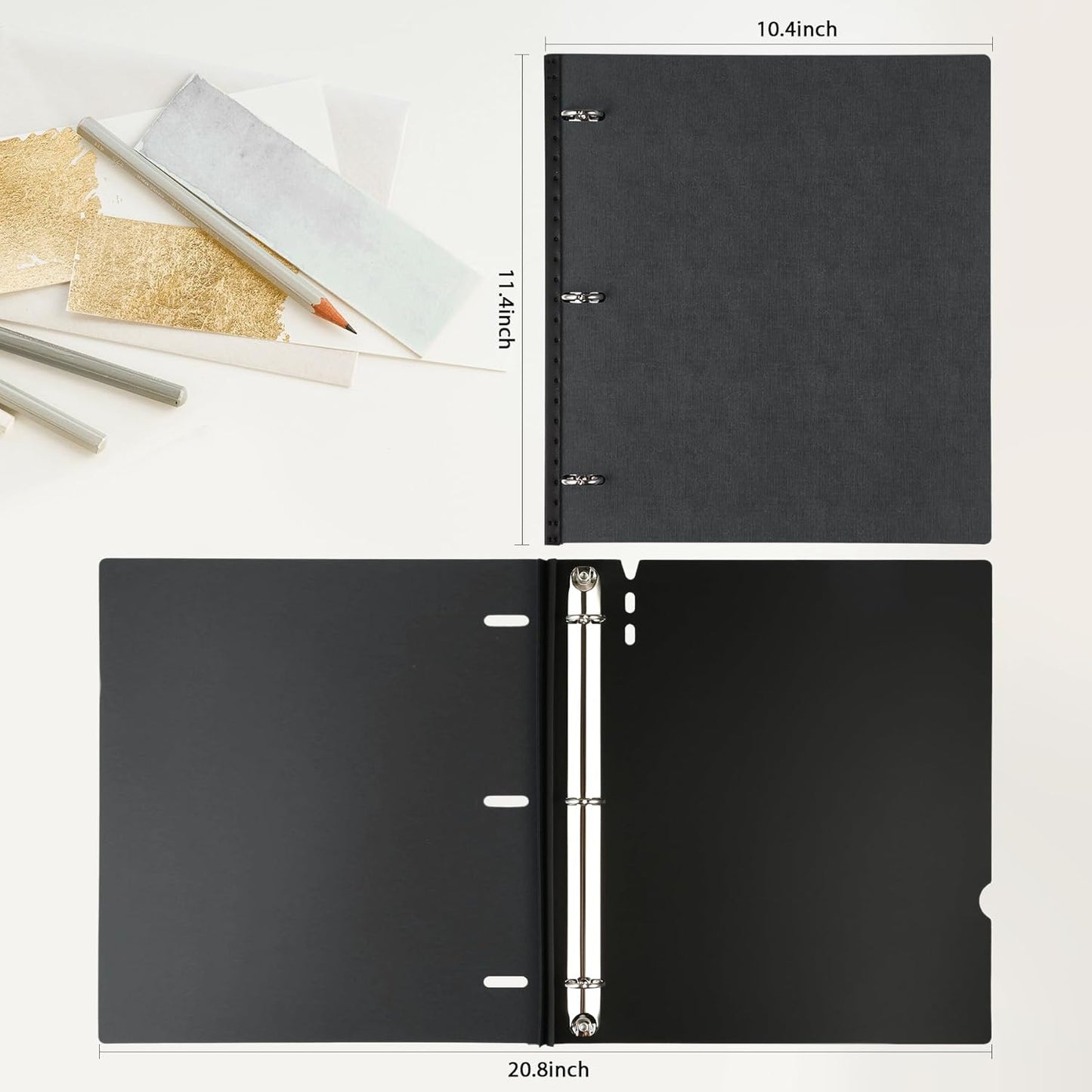 WOT I 1 Inch Telescoping 3 Ring Binder 4 Pack, Expandable Flexible Binder with Customizable Front Cover & Clear Catalog Pocket, Holds 225 Sheets, School Office Supplies, White