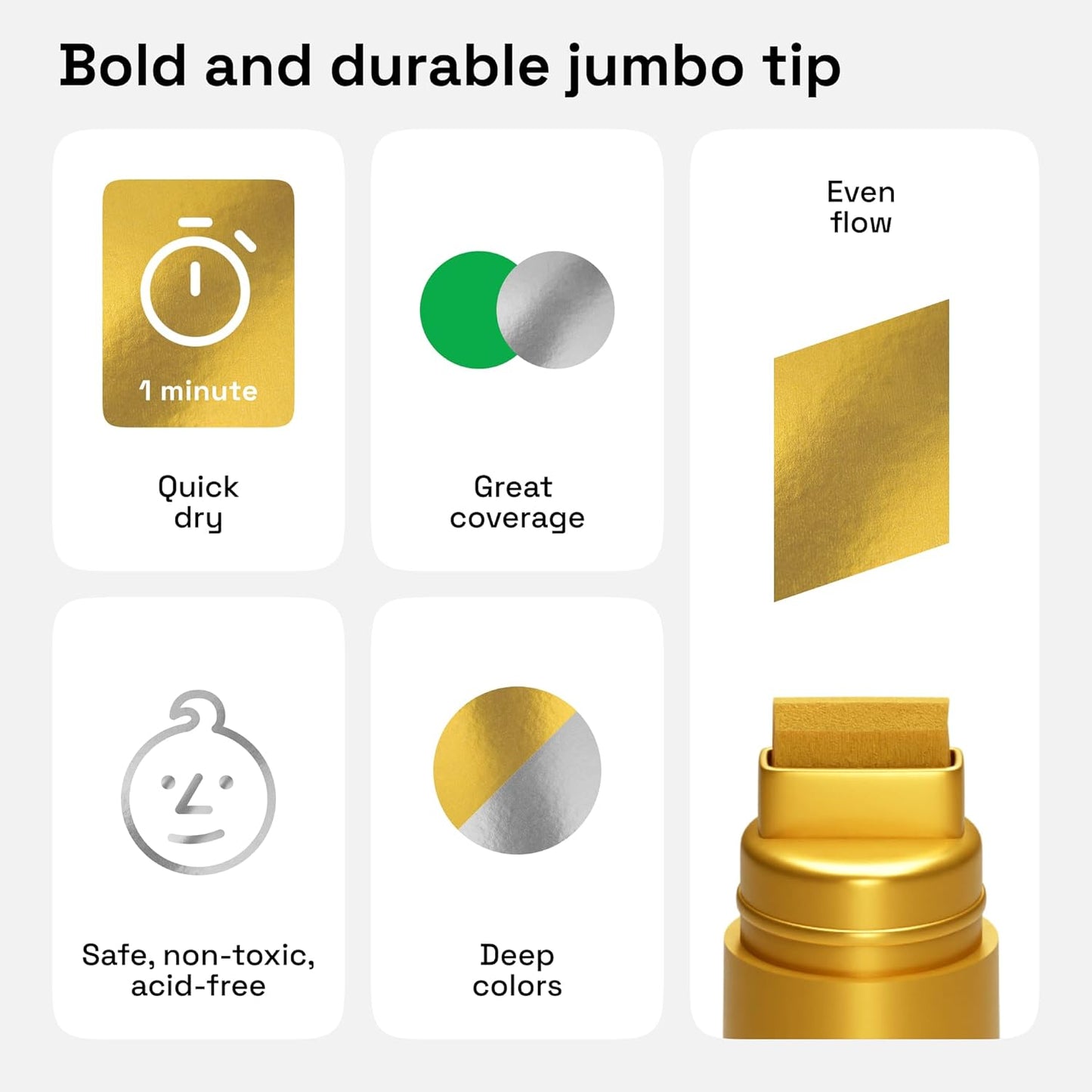 ARTISTRO 2 Gold Acrylic Paint Markers - 0.7mm Extra Fine-Tip Metallic Paint Pens - Perfect for Crafting, Art Projects, & More