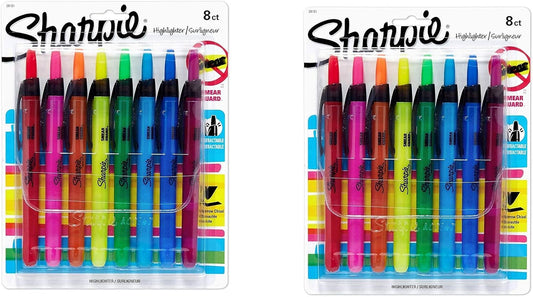 Sharpie 28101 Accent Retractable Highlighters, Chisel Tip, Assorted Colors, 16 Markers