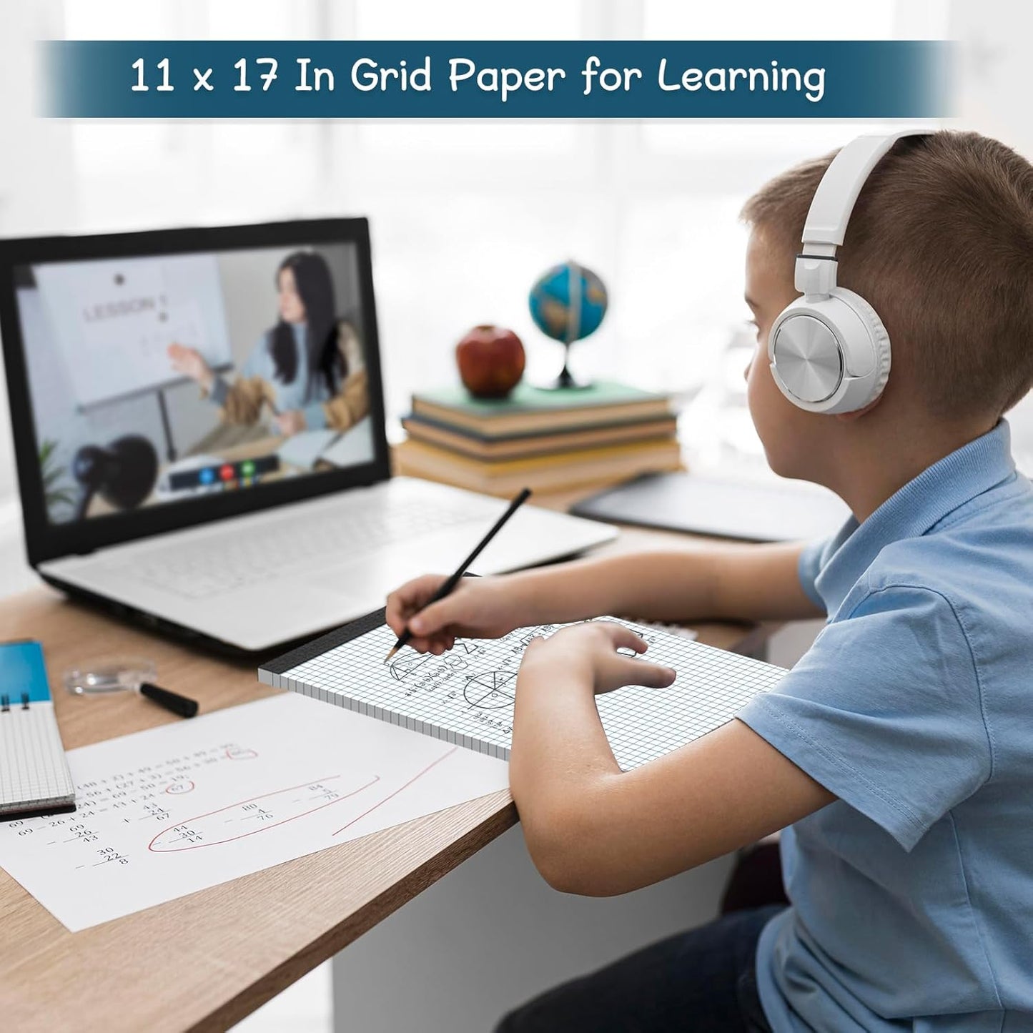 Large Graph Paper Pad 11 x 17, Grid Paper, 4x4 Graph Ruled, Blueprint Quadrille Pad, 30 Sheets Engineering Paper, Drafting Paper, Graft Paper for Architect Engineer Designer Mathematician Draftsman