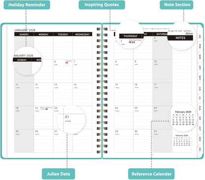 Planner 2026-2027, Weekly and Monthly Academic Year Calendar Planner, July 2026 - June 2027, Daily Agenda Book for Office School Supplies, A5(6.3'' x 8.5'')