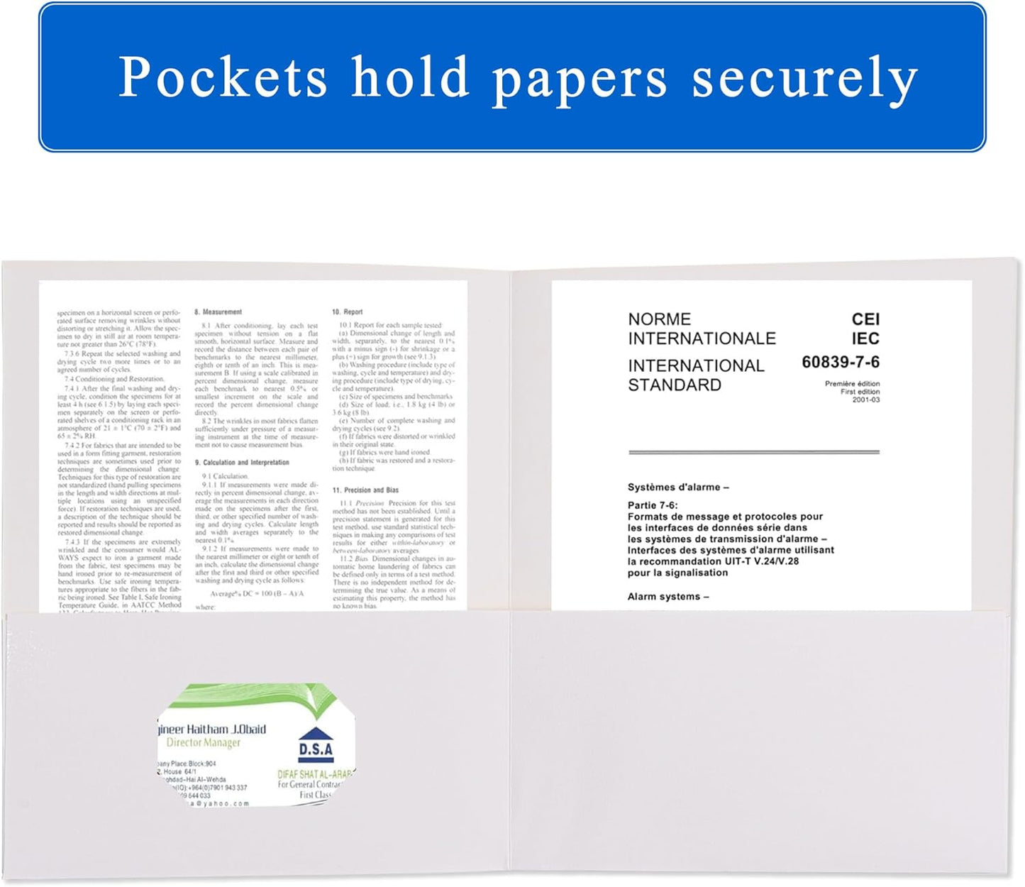 Zzrywuty 50 Packs Two Pocket File Folders with Business Card Slot,Textured Paper,Letter Size,Holds 100 Plus Sheets for School,Office,Business,Royal Blue