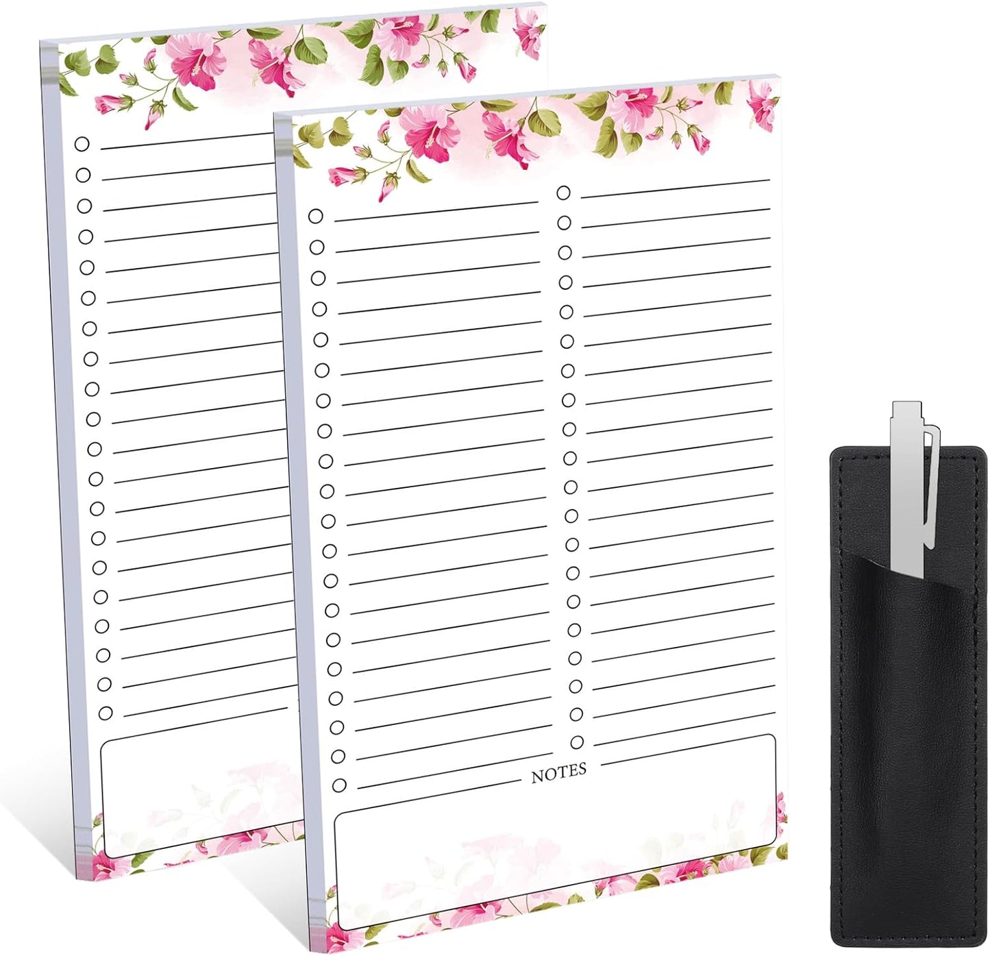 Thboxes 2 Pack Grocery List Magnet Pad for Fridge with Pen Holder, Total 120 Sheets Magnetic Note Pad for Fridge Full Back Magnet Shopping List, To Do List, Memo Notepads, 4.5x7.5(Funny Animal)