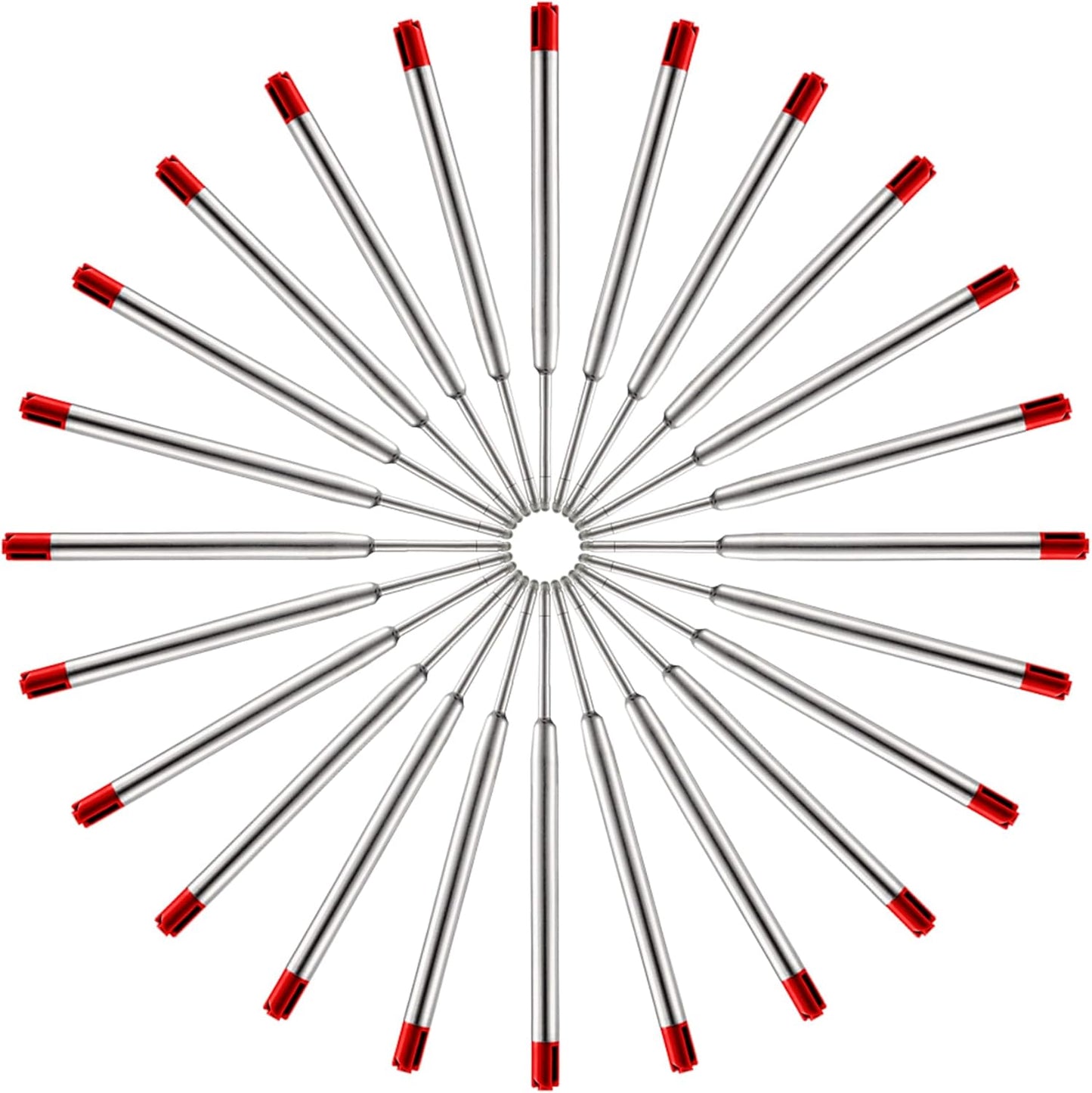 DunBong Pen Refills, Black Ink Refill Pack of 5, Replaceable Ballpoint Pen Refills, Medium Point Metal Refill (Black)