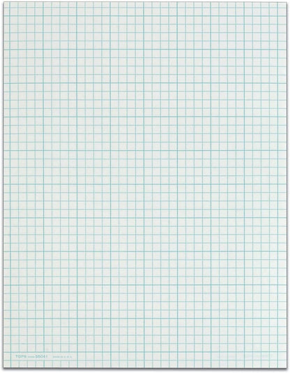 TOPS Cross-Section Pads, 8-1/2" x 11", Glue Top, Graph Rule (10 x 10), 50 Sheets (35101)