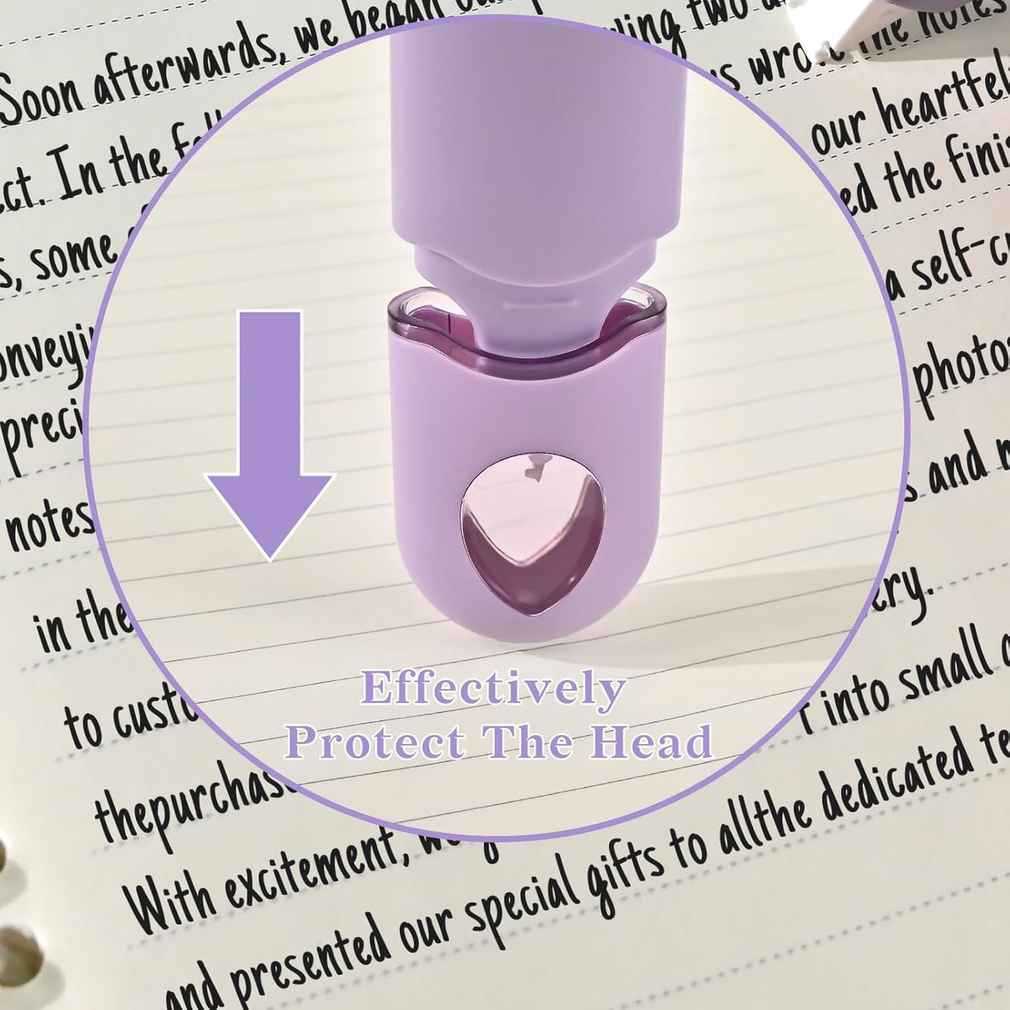 Temiary 12Pcs Cute White Smooth Pull Out Tape, Easy to Use White Correction Pens, 1/5 x 236in Smooth Writing & Aesthetic Office School Supplies (Purple)