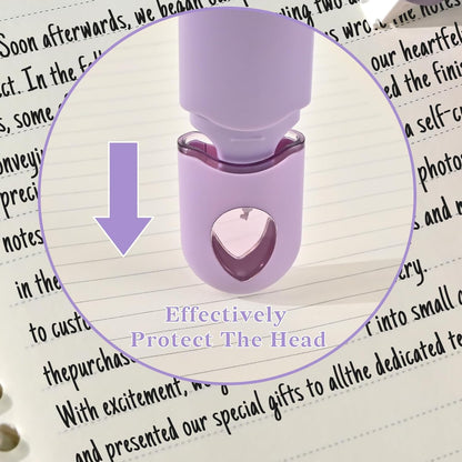 Temiary 12Pcs Cute White Smooth Pull Out Tape, Easy to Use White Correction Pens, 1/5 x 236in Smooth Writing & Aesthetic Office School Supplies (Purple)