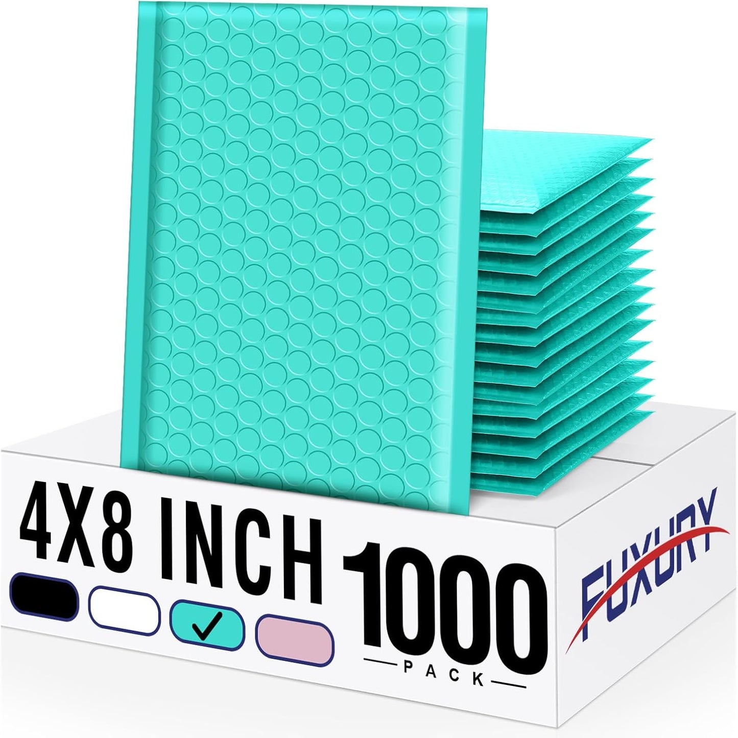 Fuxury Black Bubble Mailers 4x8" 200 Pack Waterproof Padded Envelopes Self Seal Bubble Envelopes Usable Size 4x7" Padded Mailers for Small Business Shipping Envelope Mailers