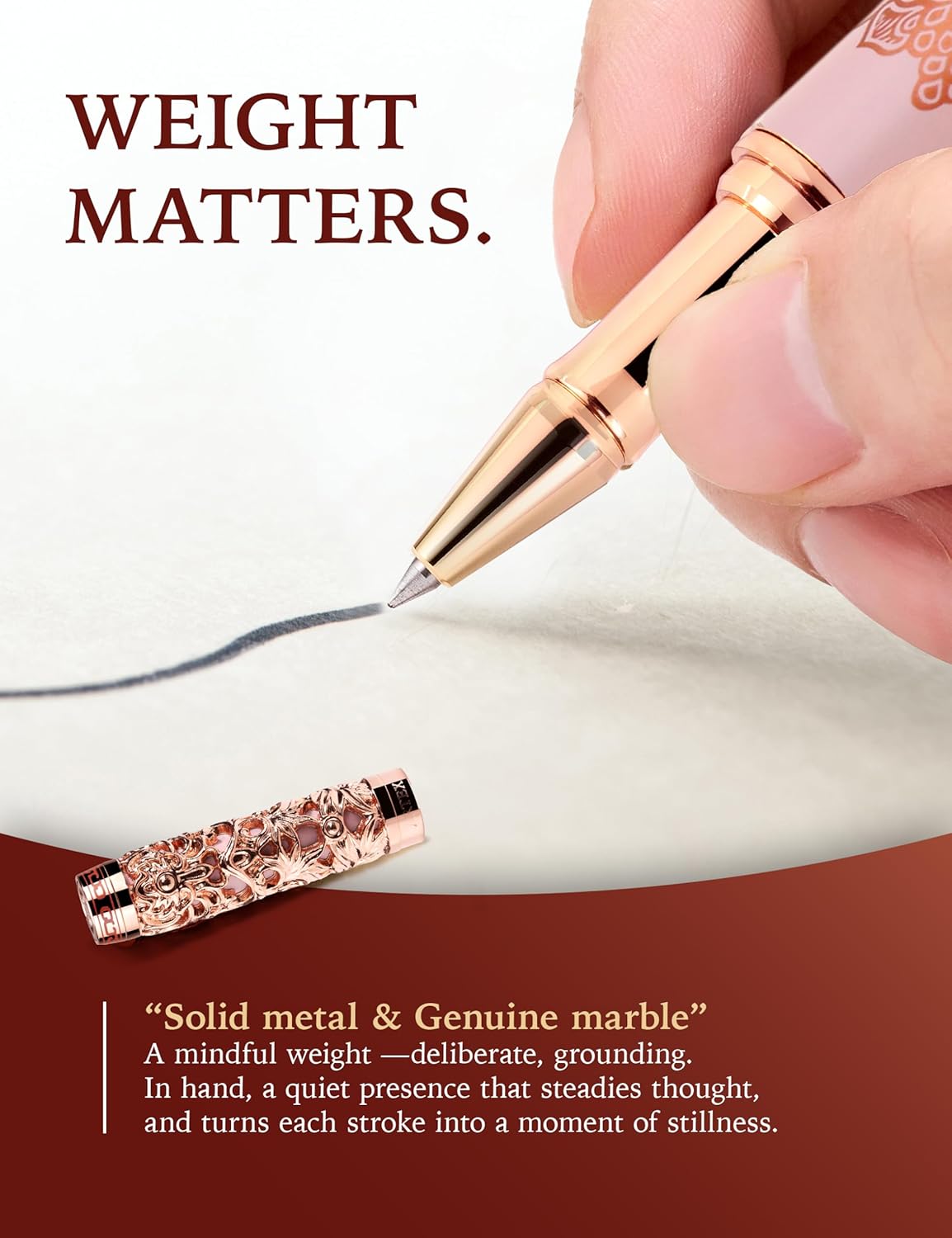 ARTEX Executive Rollerball Pen-Museum Collections-Crafting Timeless Beauty-Luxury Pen Gift & Office Desk Decor, German SCHMIDT refill, Solid Metal Texture