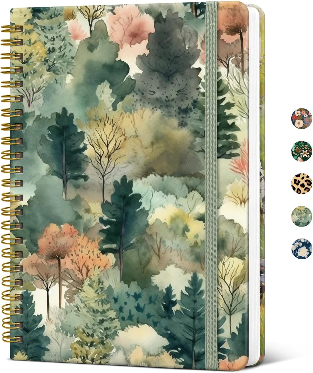 Taja Spiral Journal Notebook for Women, Pretty Hardcover Lined Notebook for Work & Note Taking, Aesthetic Cute Journal for Writing, 140 Pages, 5.8"x8.3", Floral