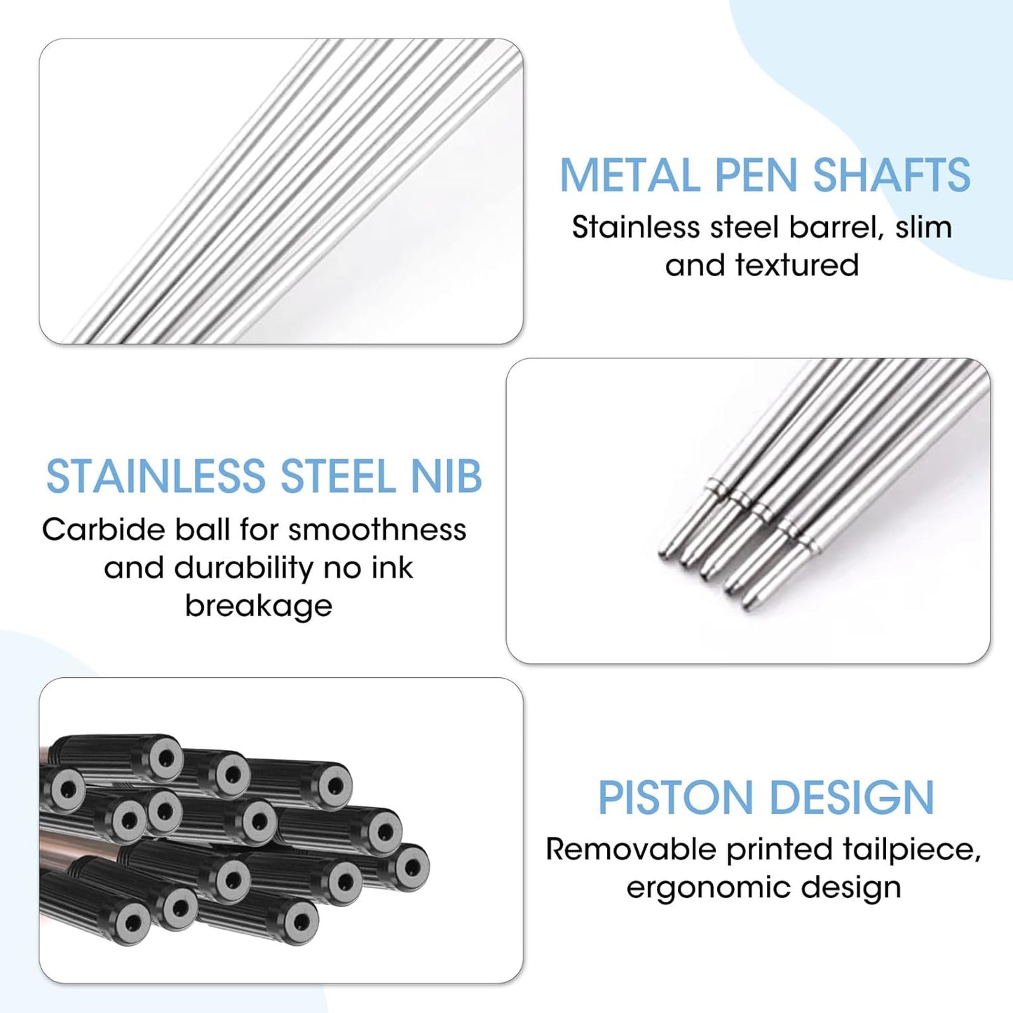 0.7 mm Ballpoint Ink Twist Pen Refills, 15 Pcs Medium Point Metal Smooth Writing Replaceable Ink Refill, Stationery Compatible for Cross Ballpoint Replacement (4.6in M) (Black+Red+Blue, 15)