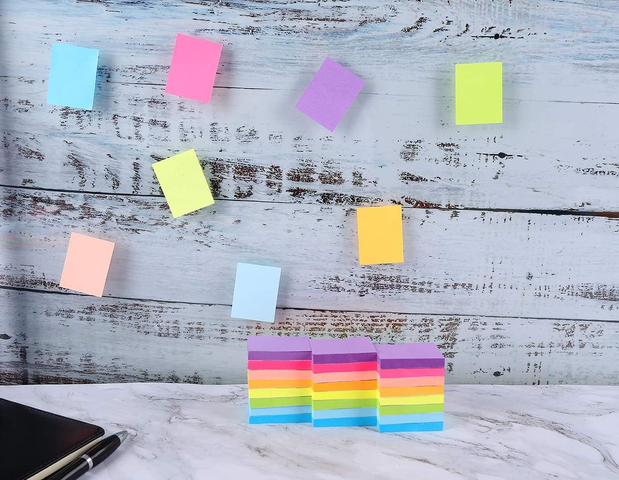 Mini Sticky Notes 1.5x2 Inches, Bright Colors Self-Stick Pads, 24 Pack, 75 Sheets/Pad,1800 Sheets