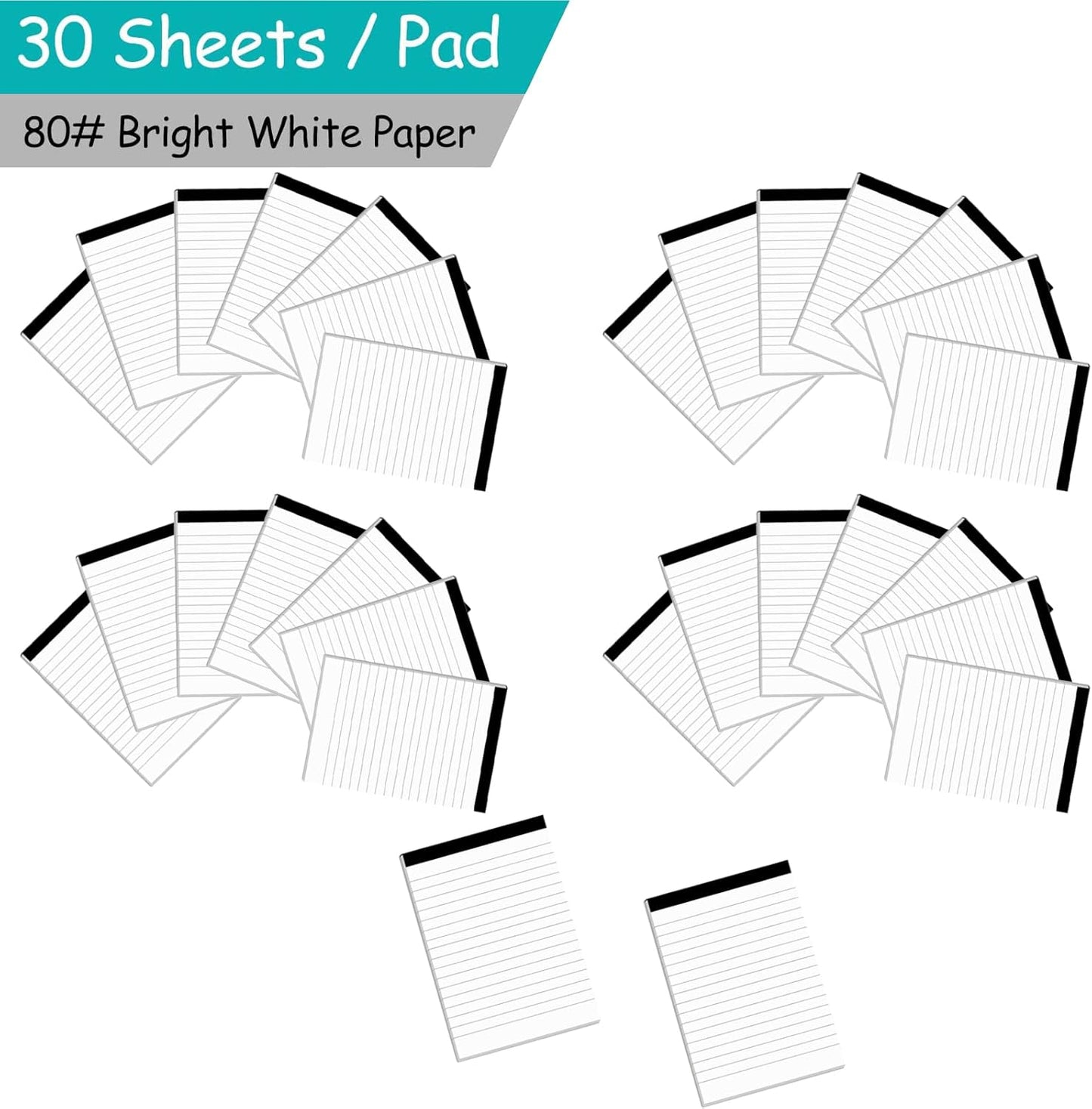 Nichela 20 Pack Small Notepad, 3 x 5 Inch Ultra Quality Note Pads, Server Lined Papers and Desk Notepads for Office Supplies, Writing and Memo pads 30 Sheets Each