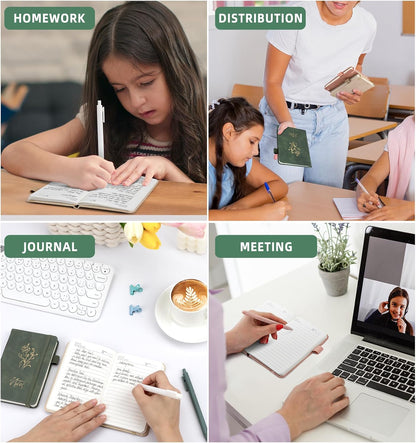 3 Pack Pocket Journaling Notebooks, A6 Small Notebook For Note Taking Journaling Notebooks Journals For Writing Mini Note Pads With Pen Holder 120 Pages 100 GSM Thick Paper(Nude, Brown, Forest Green)