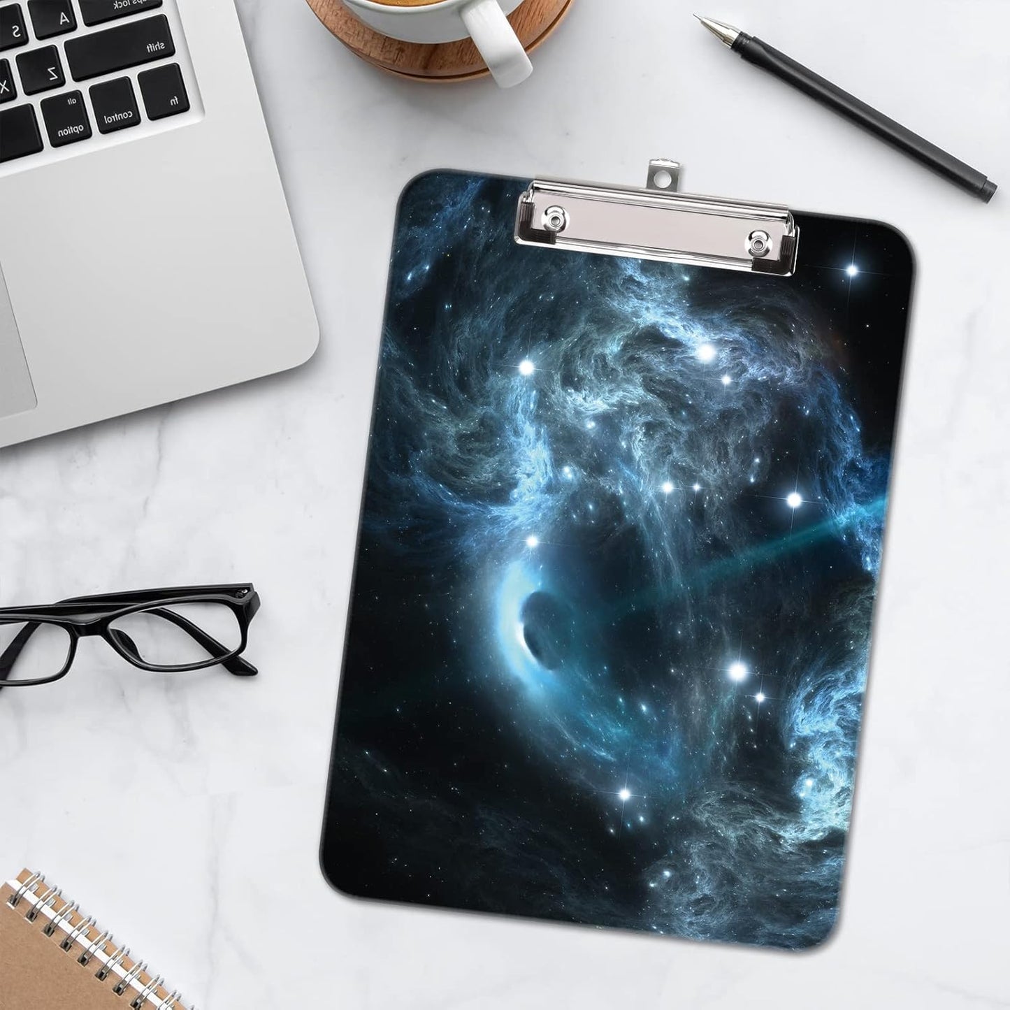 Hongri Plastic Cute Clipboard, Letter Size for Students, Teacher, Woman and Kids, Low Profile Clip, Decorative Pattern, Size 9 x 12.5 in, Dream Marble