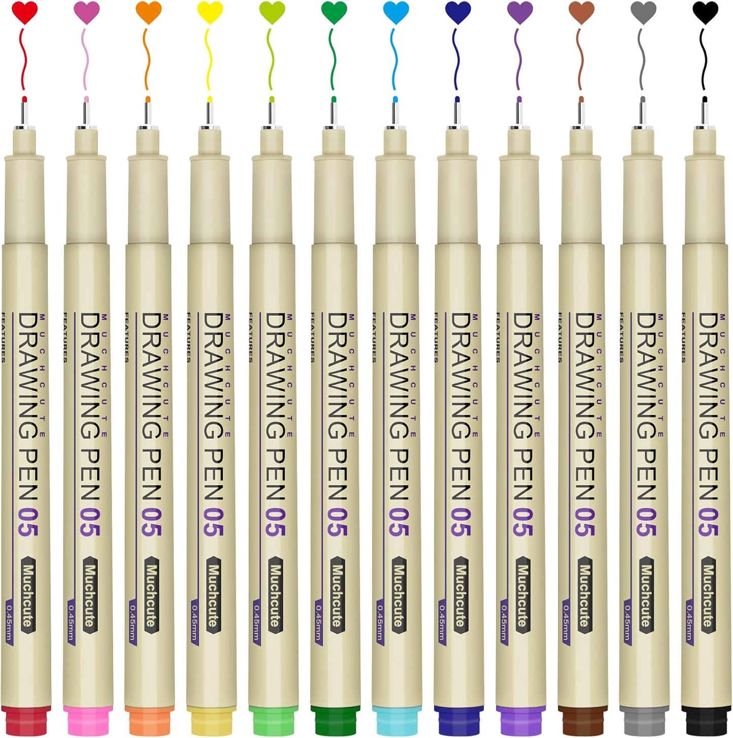Muchcute Extra Fine Point Writing Pens:6 Black 0.25mm Ultra Thin Micron Pen 01 No Bleed Bible Journaling Study Supplies Annotation Smooth Waterproof Micro Line Tip Fineliner Gel Felt Ink Markers Stuff