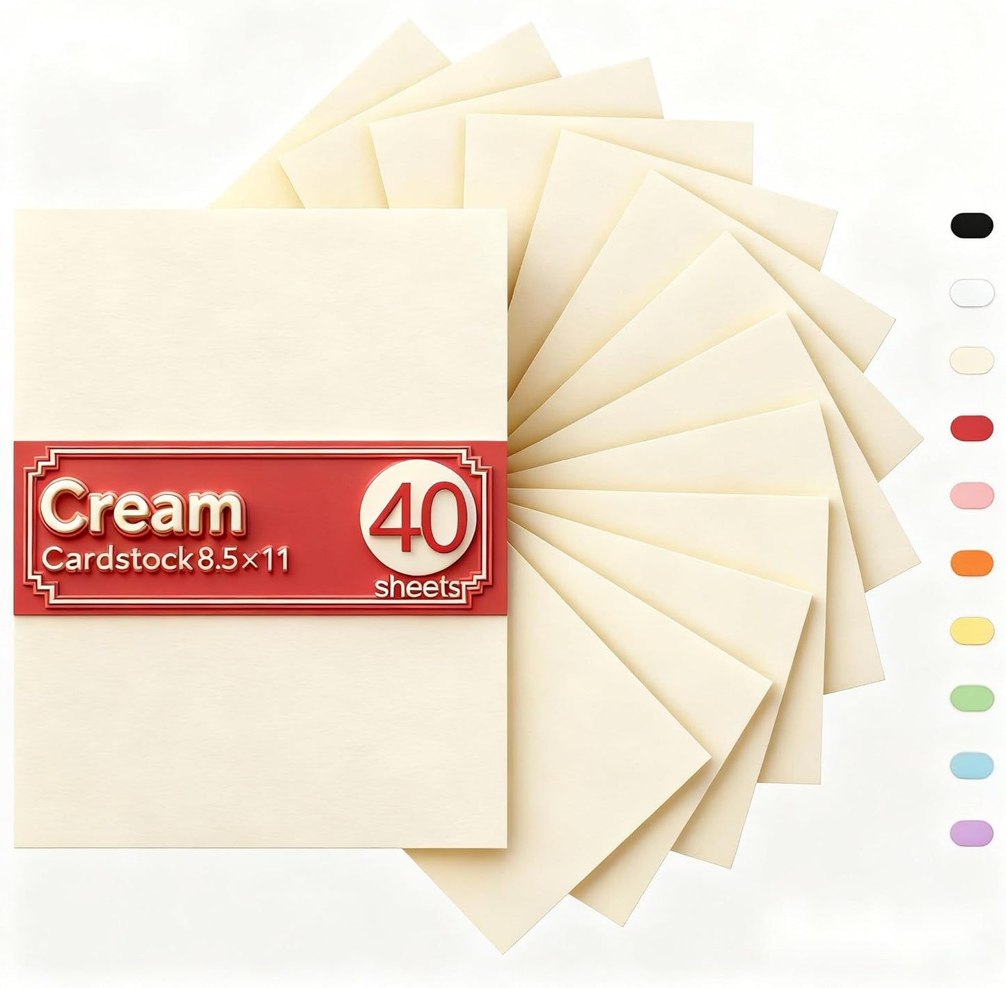 White Cardstock 8.5 x 11, 40 Sheets Card Stock, 75 LB/200 GSM Thick Copy Paper, Cardstock Printer Paper for School & Office Supplies, Art, Watercolo, Craft, Drawing, Invitations, Menus, DIY Cards
