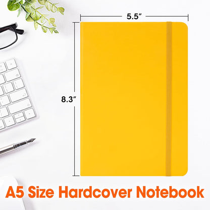 12 Pack Lined Journal Notebook for Work, 200 Pages, Medium 5.5 in x 8.3 in, 6 Colors A5 College Ruled, Hardcover Journaling Notebooks for Writing, Note Taking