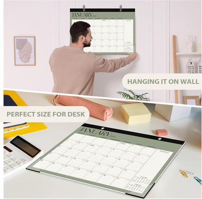 2026 Desk Calendar, Large Desktop/Wall Monthly Calendar (Jan. 2026 - Jun. 2027) 17'' x 12'' School Year Desk Planner for Teacher Family School Office Supplies