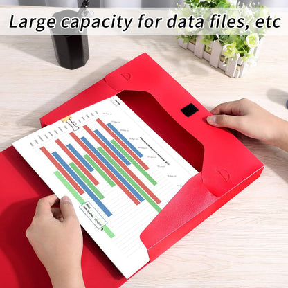 HUA JIE A4 Storage File Boxes Plastic Archives Cases with Lid, File Folder Organizer Document Filing Box for office,31×7.5×23.5 cm, Black(Pack of 4)
