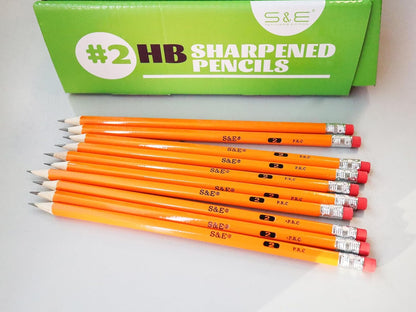S & E TEACHER'S EDITION 360pcs Pre-sharpened Pencils with eraser top, No.2 pencils #2 HB pencil, Golf, Classroom, Pew, Back to school, 360 pcs/box