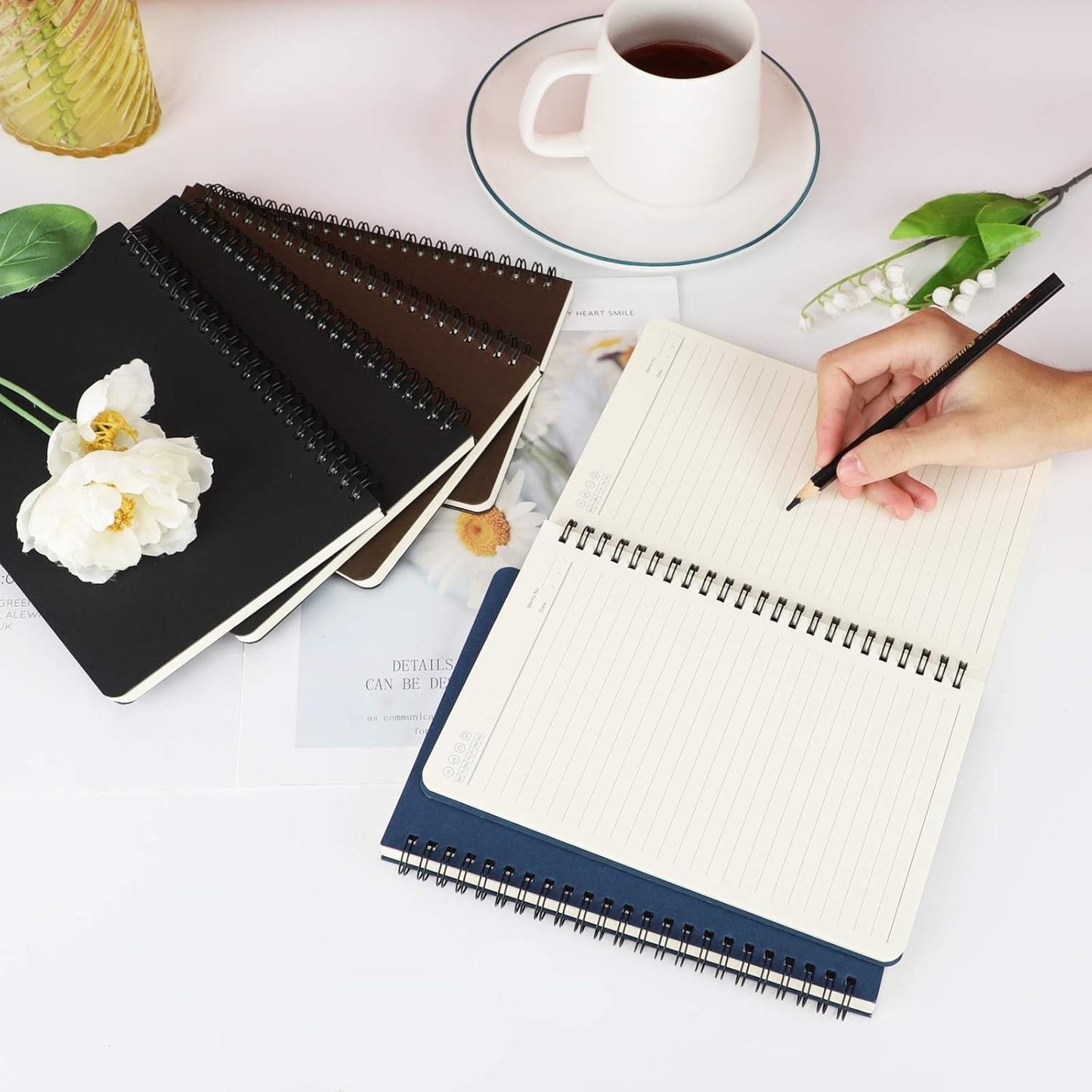 EUSOAR Spiral Lined Notebook, A5 3packs 5.5"X8.3" 120 Pages Lined Travel Notebooks Journal, Memo Notepad Sketchbook, Students College Office Business Diary Ruled Spiral Book Journal-3Colors Covers