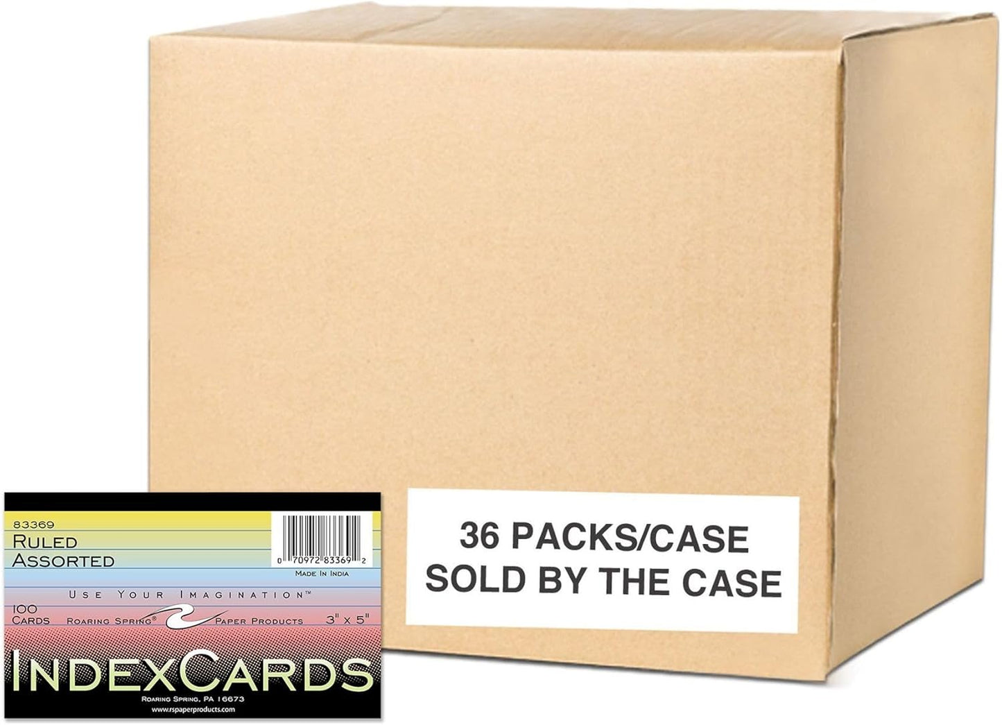 Roaring Spring Mini Index Cards 3"x2.5", 200 Count, 100# White Single Sided Ruled Paper, In Convent Tray Holder, Blank on Back (Pack of 1)