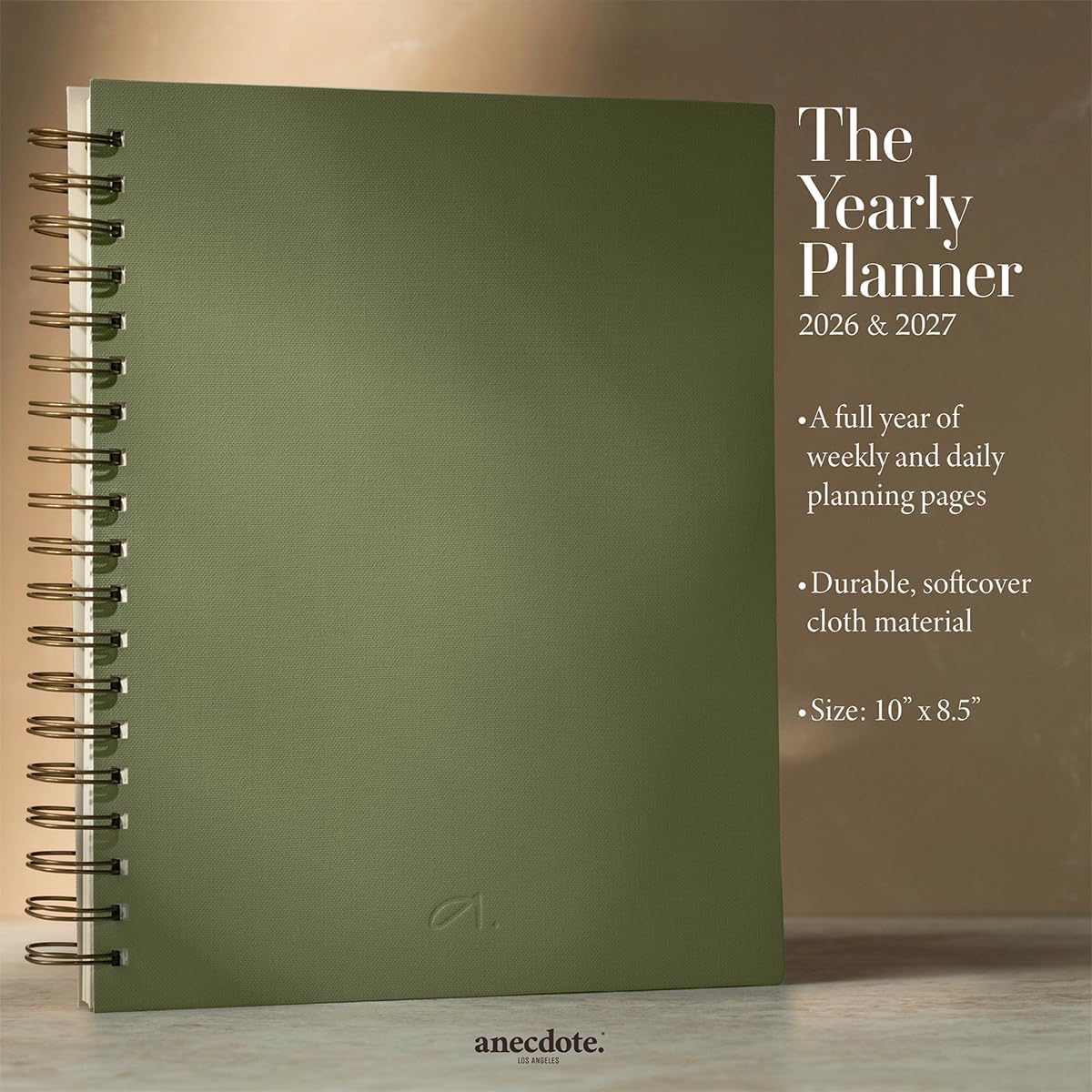 Anecdote Daily Planner w/ 2026-2027 Calendar | Start Anytime 26 Weeks Undated | 1 Page per Day | 8.5" x 5.2" | Hardcover To-Do List Organizer, Plan Your Success, Achieve Productivity Goals (Evergreen)