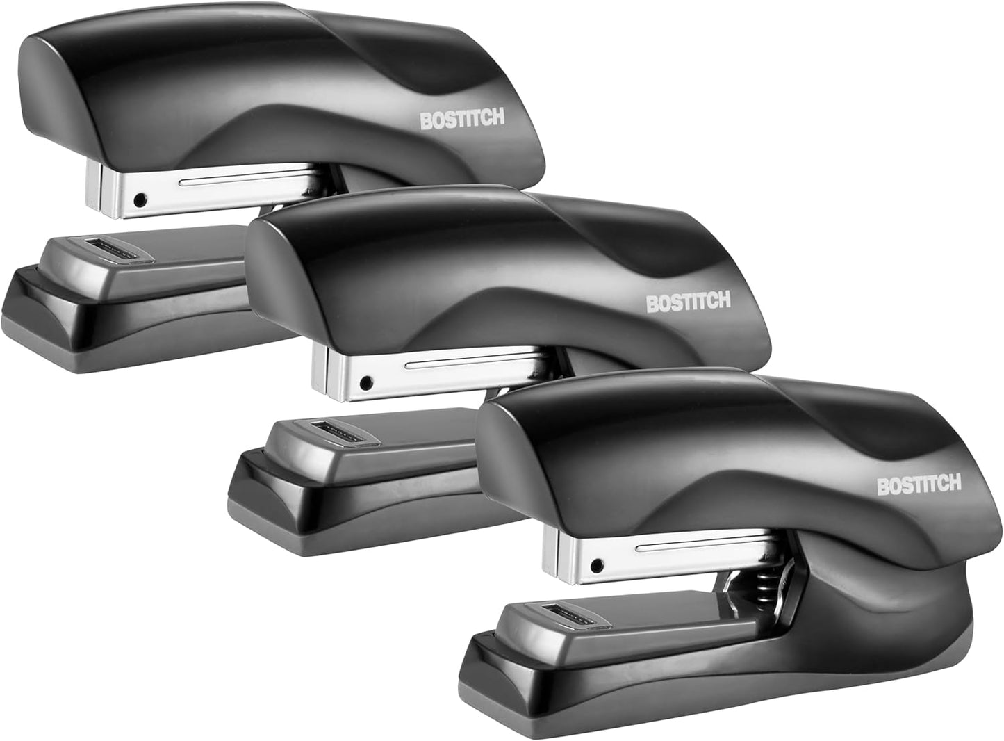 Bostitch Office Heavy Duty Stapler, 40 Sheet Capacity, No Jam, Half Strip, Fits into the Palm of Your Hand, For Classroom, Office or Desk, Black