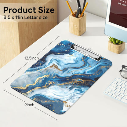 Plastic Cute Clipboard Low-Profile Metal Clip, A4 Letter Size 9 x 12.5 in, 8.5 x 11 Paper Clip Board for Teachers, Nurses, Classroom,Cute Black Cats