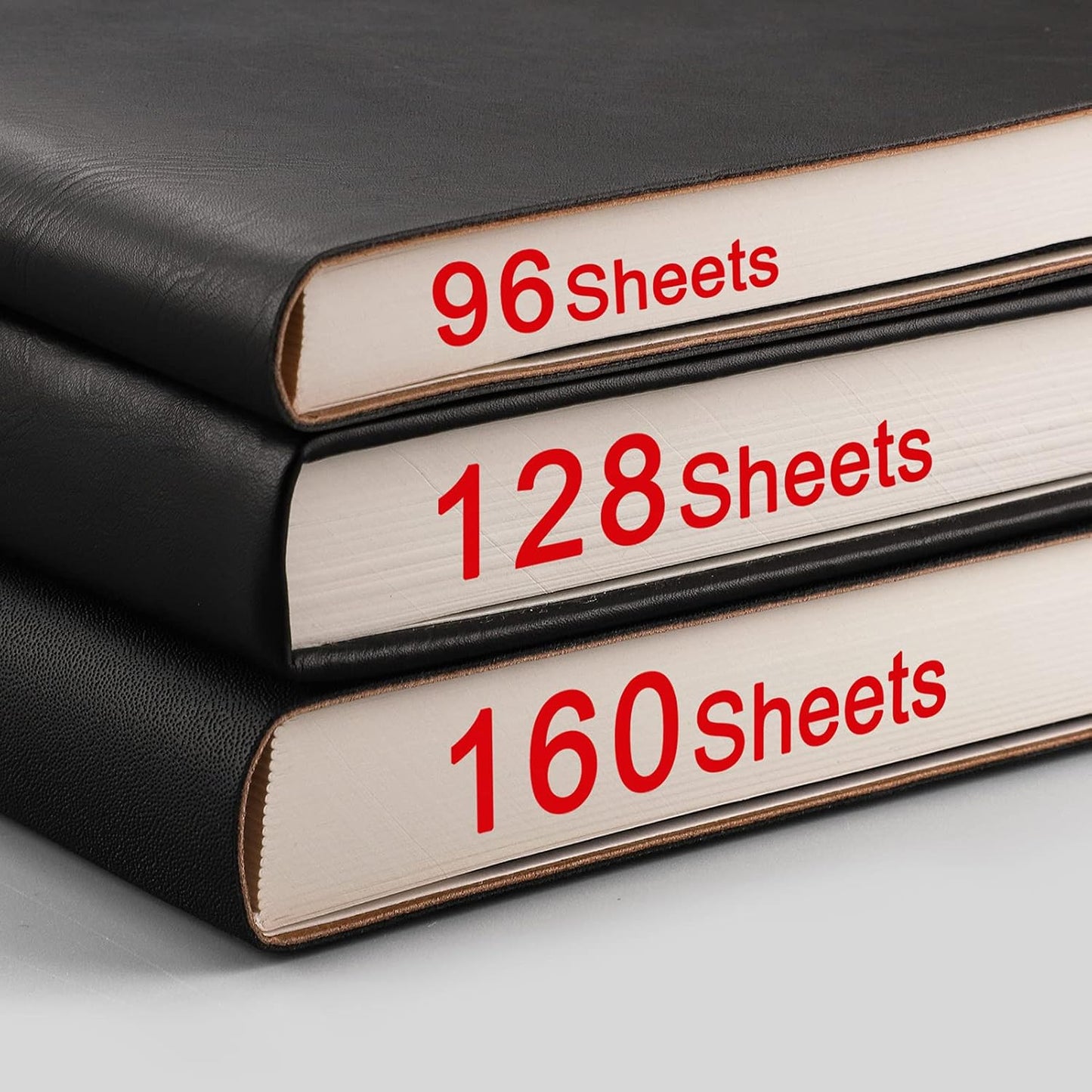 AHGXG 8.5''×11'' Notebook College Ruled - Large A4 Notebook Lined Journal - 320 Pages Thick Journal for Writing, 100gsm Thick Paper, Leather Softcover, for Work School - Black