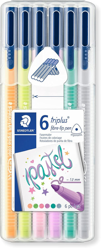 STAEDTLER 323 Triplus Colour Fibre-Tip Pens, 1.0 mm, Assorted Colours, Pack of 10