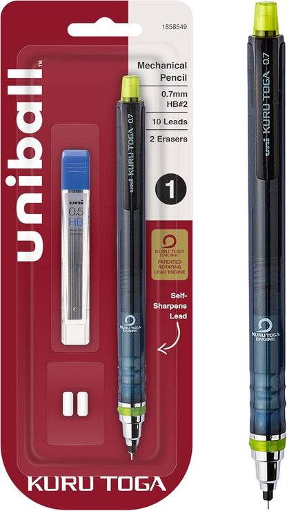 uniball Kuru Toga Mechanical Pencil Starter Kit, 0.7mm HB#2, 1 Pack