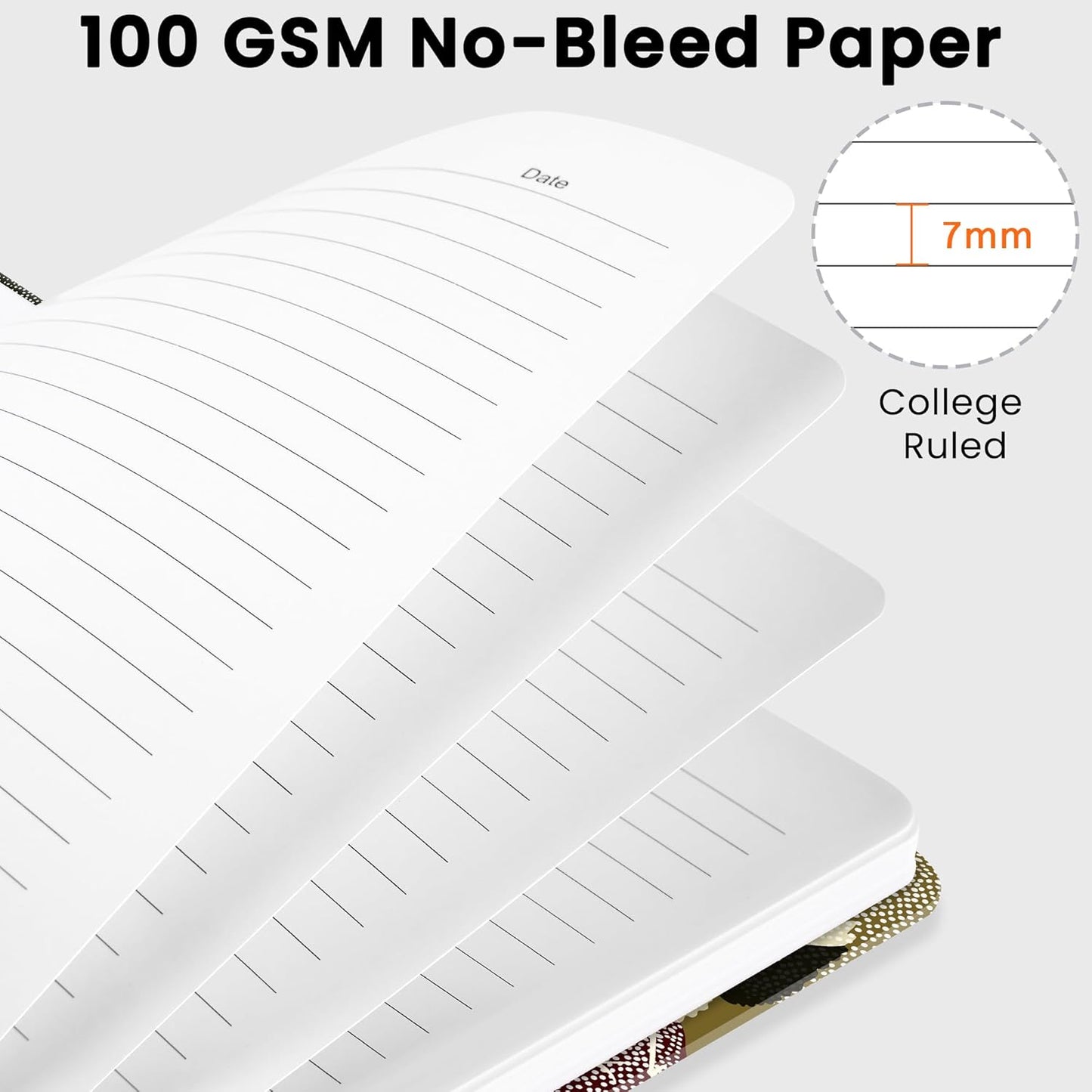 CICPAP Lined Spiral Journal Notebook, A5 College Ruled Notebook for Journaling, Note-Taking, and Daily Planning, Durable Hardcover with an Elegant Design, Purple
