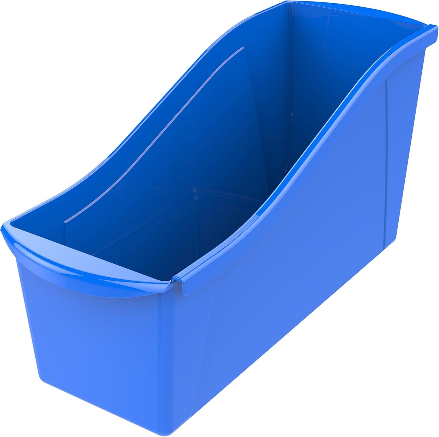 Storex Large Book Bin, Interlocking Plastic Organizer for Home, Office and Classroom, STEM Assortment, 6-Pack