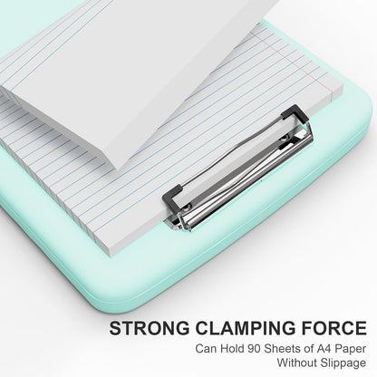 Plastic Clipboard with Storage, 8.5 x 11 Storage Organization Box Side-Opening, Heavy Duty Clip Board with Pen Holder and Paper Folder for Nurses, Teachers, Office & School Supply, Orange