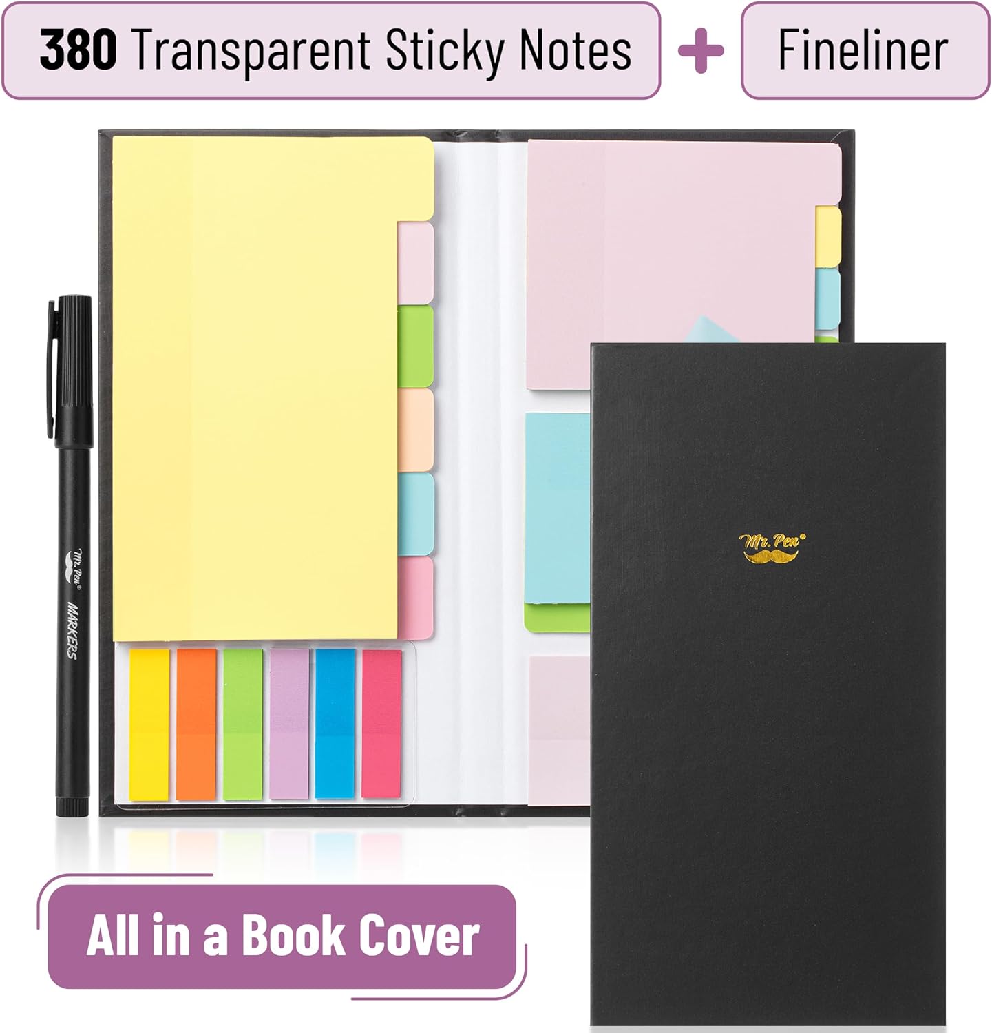 Mr. Pen- Sticky Notes Set, 410 Pack, Ruled, Dotted & Blank Notes with 150 Index Tabs, Divider Sticky Pads for Bible Study, Office, School, Planning, Journaling & Organization