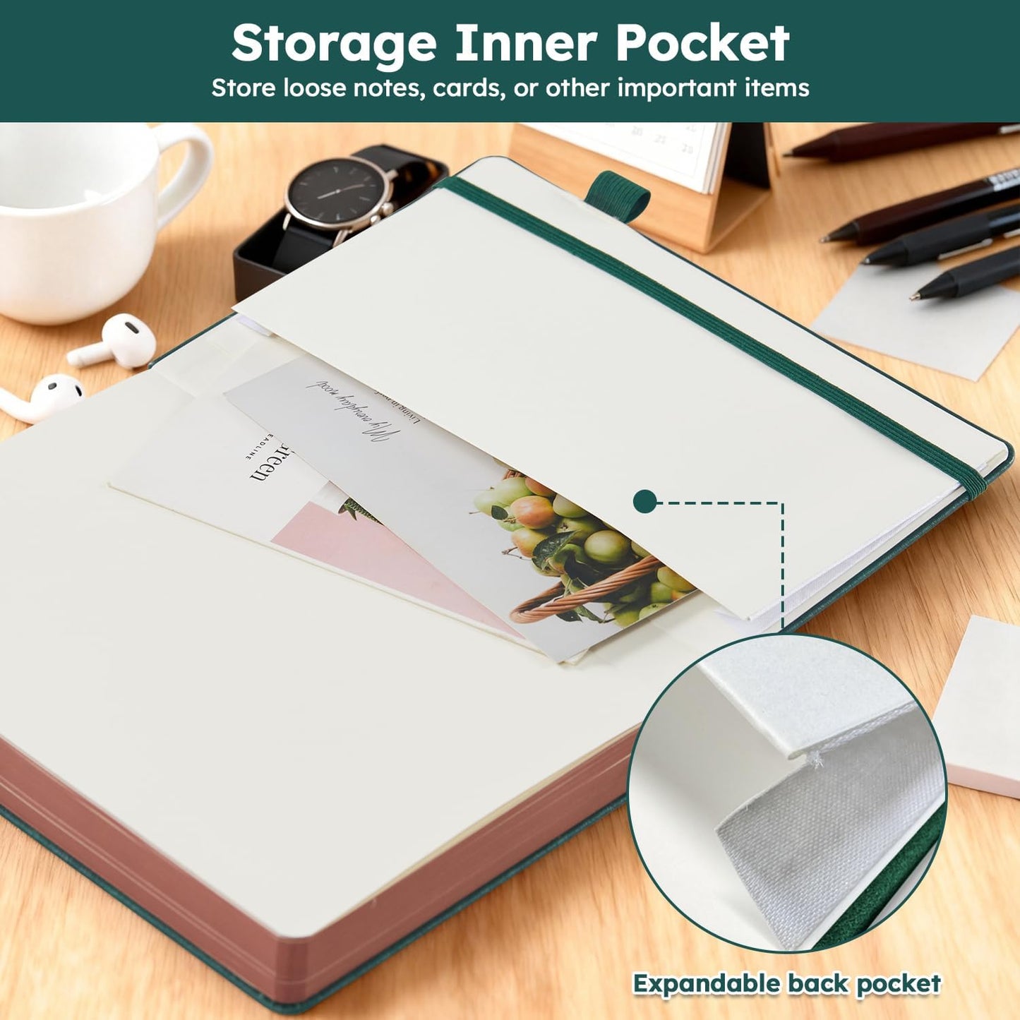 Hardcover Lined Notebook Journal for Writing, 320 Pages Leather Thick College Ruled Notebook Journal with 100GSM Paper, A5 (5.7'' X 8.4'') Daily Journal for Women Men Work Organization, Black