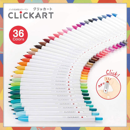 Zebra WYSS22-36C-N Clickart Water-Based Markers, 36 Colors, Case Included