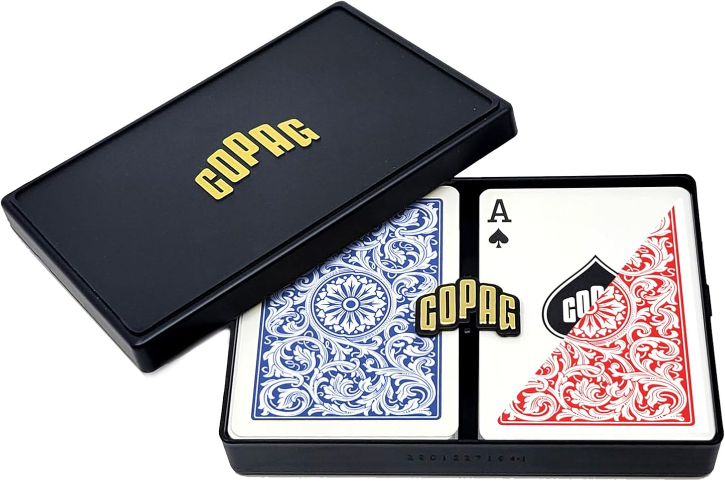 Copag 1546 Design 100% Plastic Playing Cards, Poker Size (Standard) Red/Blue (Jumbo Index, 6 Sets)
