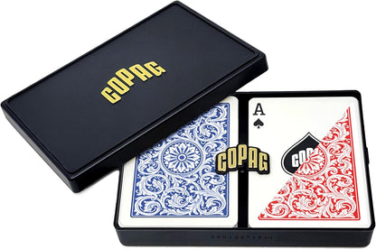 Copag 1546 Design 100% Plastic Playing Cards, Poker Size (Standard) Red/Blue (Jumbo Index, 6 Sets)