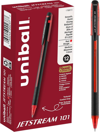 uniball Jetstream 101 Ballpoint Pens, Medium Point (1.0mm), Blue, 12 Pack