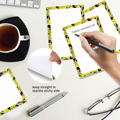 2 Pack Sticky Notes 4x6 in, Funny Large Notepads with Lines, Cute Self-Stick Memo Note Pads for Office, Home, Meeting Luxury Boho Flowers