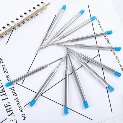 DunBong Pen Refills, Black Ink Refill Pack of 5, Replaceable Ballpoint Pen Refills, Medium Point Metal Refill (Black)